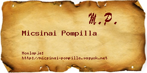 Micsinai Pompilla névjegykártya
